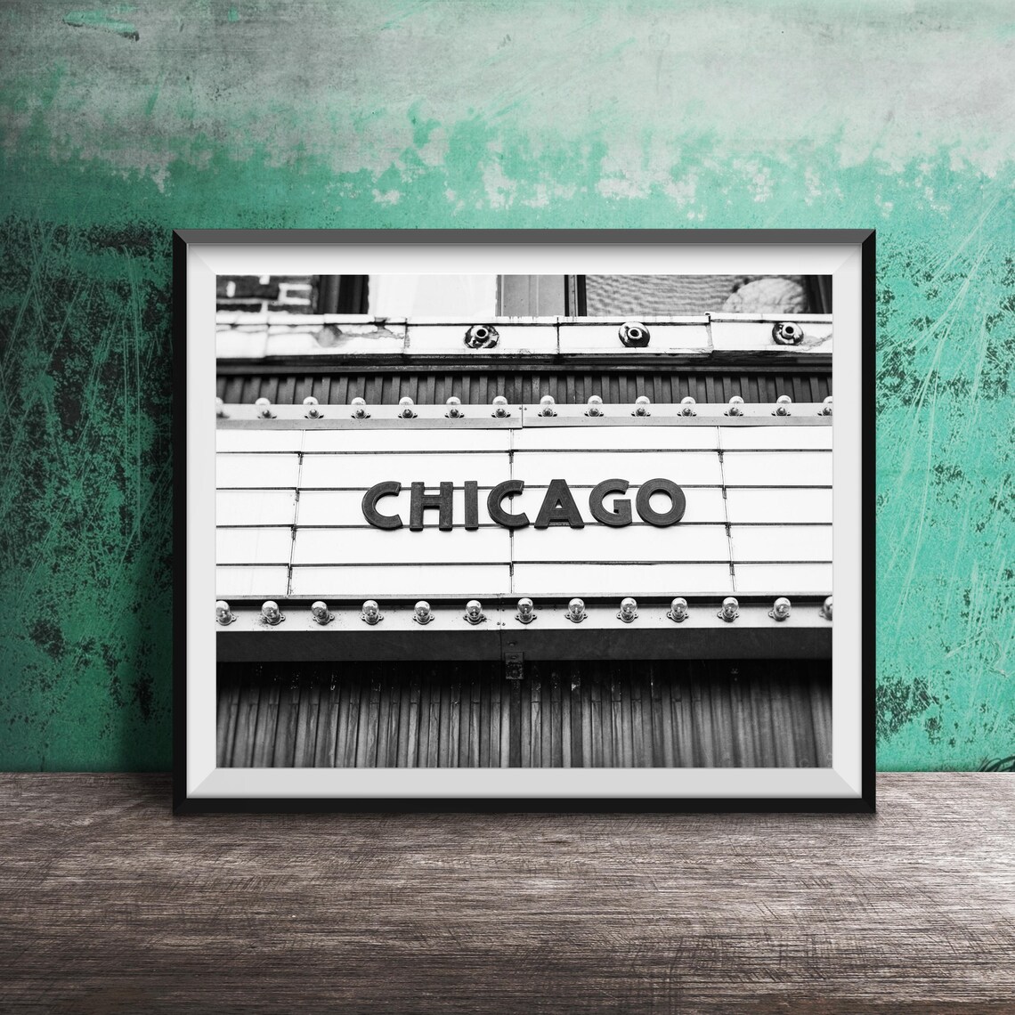 Chicago Theater Marquee Close Up Vintage Bulbs City Lights Poster - Image 2
