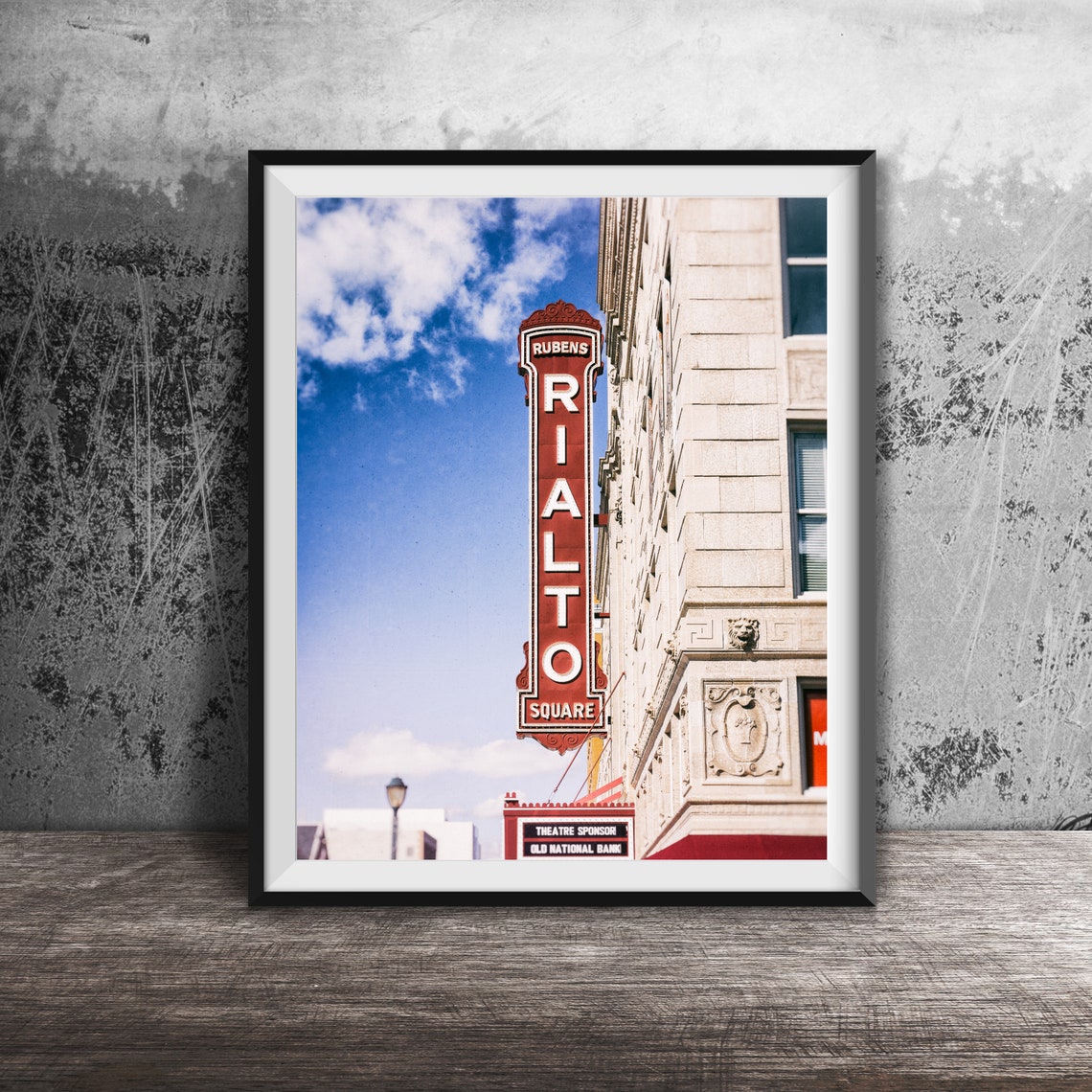 Rialto Square Theatre Vertical Blade Sign Joliet Illinois Poster