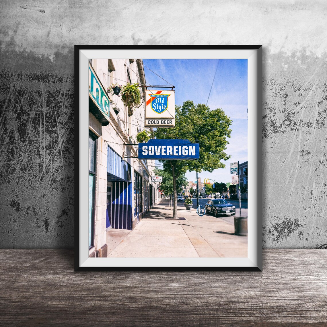 Sovereign Old Style Cold Beer Bar Street Sign Photography Poster