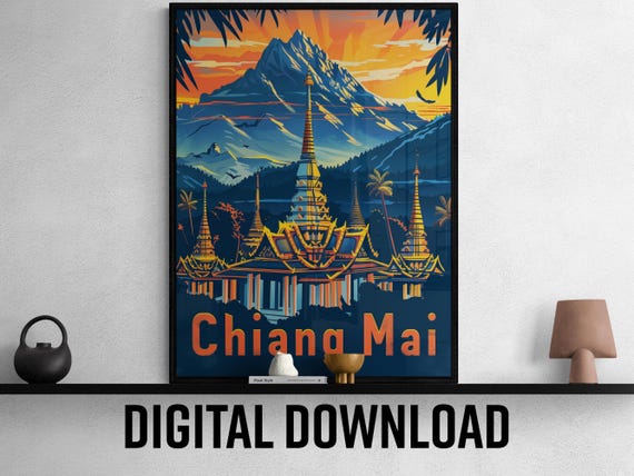 Chiang Mai Travel Poster Vibrant Wall Art For Home Decoration Perfect Travel Lovers Gift