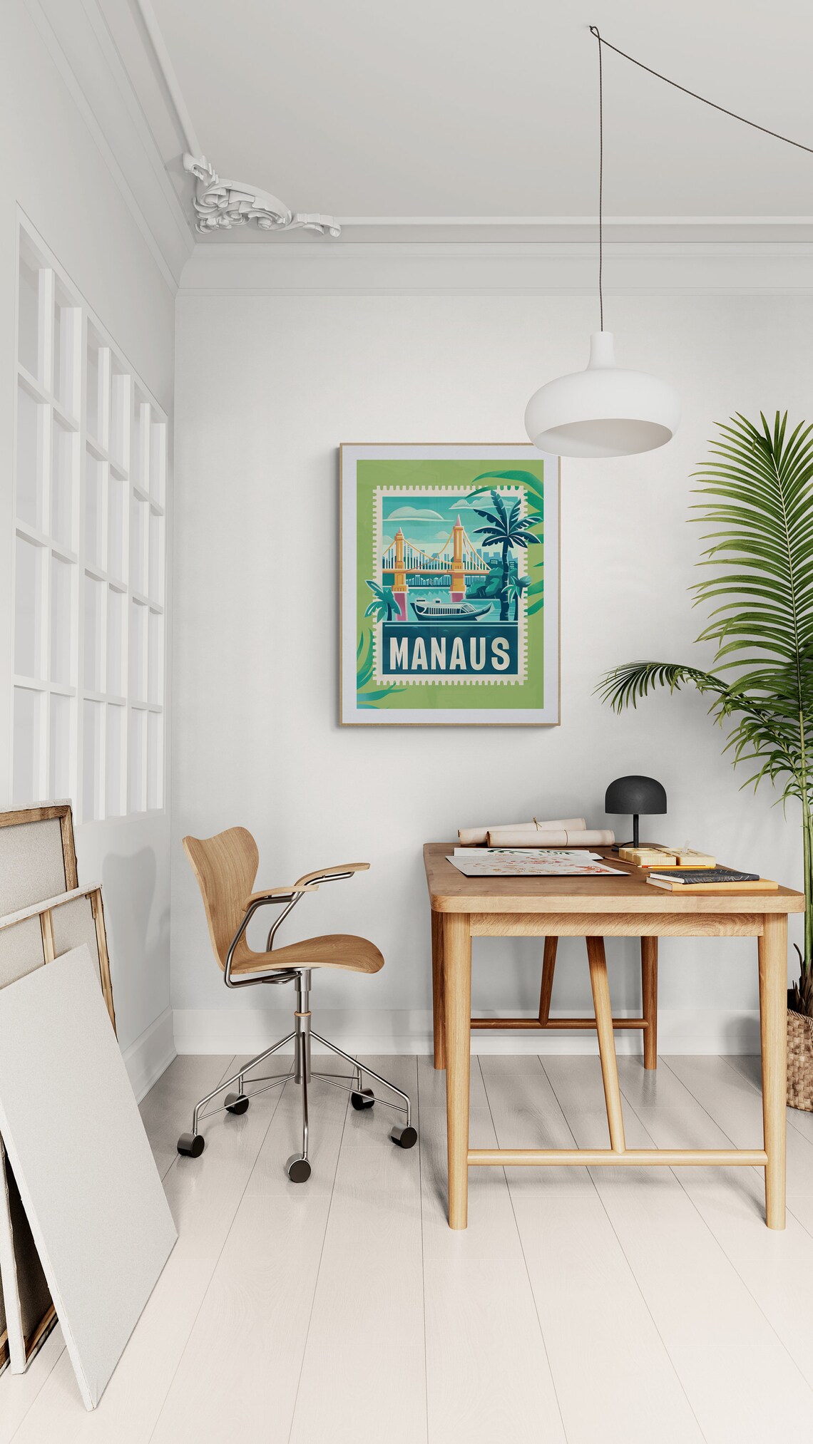 Medellin City Bus Skyline Framed Vintage Travel Stamp Poster - Image 3