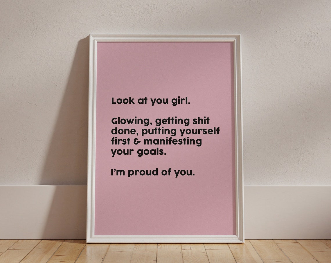 That Girl Poster Trendy Pink That Girl Wall Art Pink It Girl Print Girly Room Decor Pink That Girl Print Girly Inspirational Bedroom Print