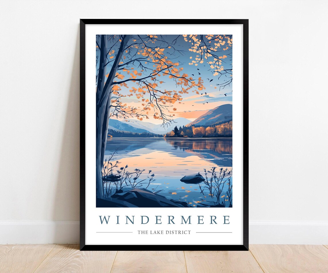 Windermere, Lake District Cumbria Travel Poster