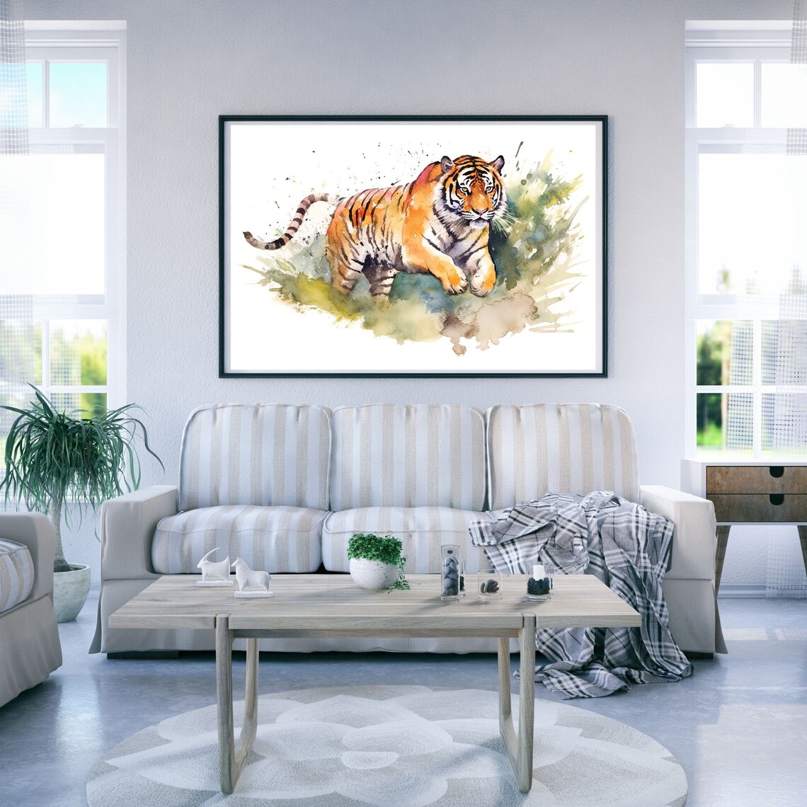 Tiger Watercolor Art Print, Nursery Decor - Image 2