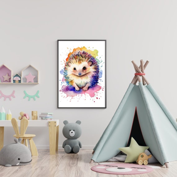 Nursery Animal Art Bundle, Watercolor Wildlife Illustrations