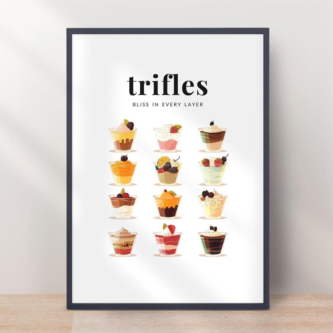 Whimsical Trifle Poster, Cute Dessert Kitchen Decor - Image 2