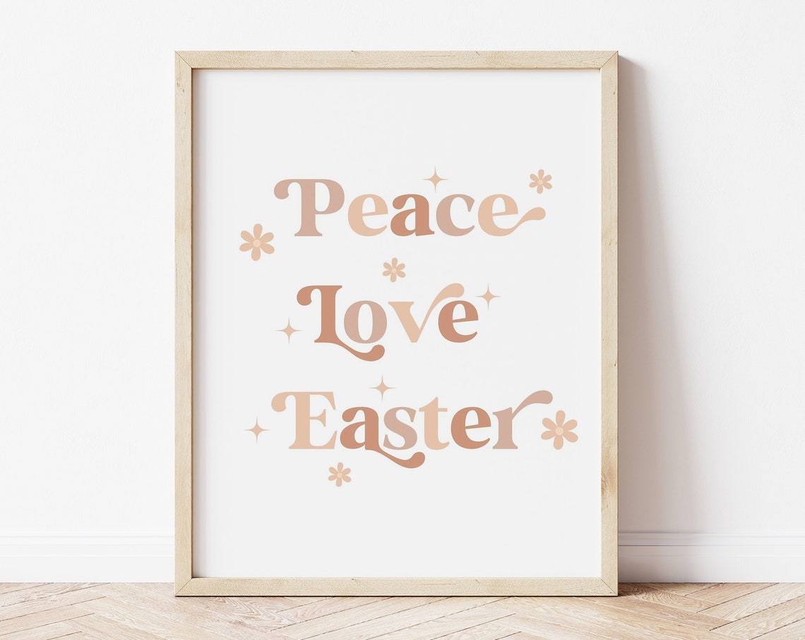 Peace Love Easter, Boho Retro Decor