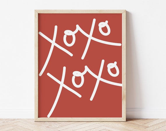 Xoxo Valentines Day Wall Art Print, Minimal Decor