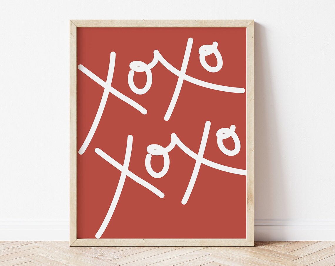Xoxo Valentines Day Wall Art Print, Minimal Decor