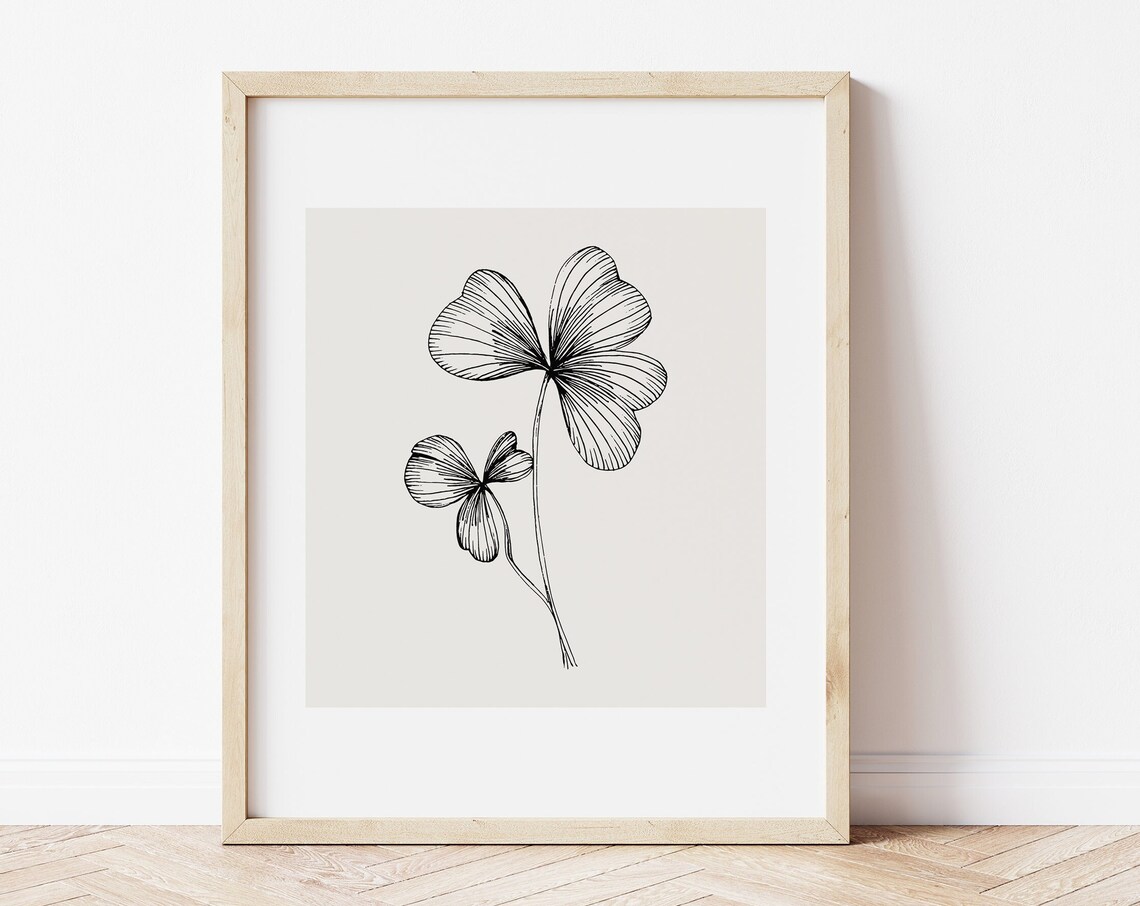 Shamrock Print, Minimal St Patricks Day Art Print