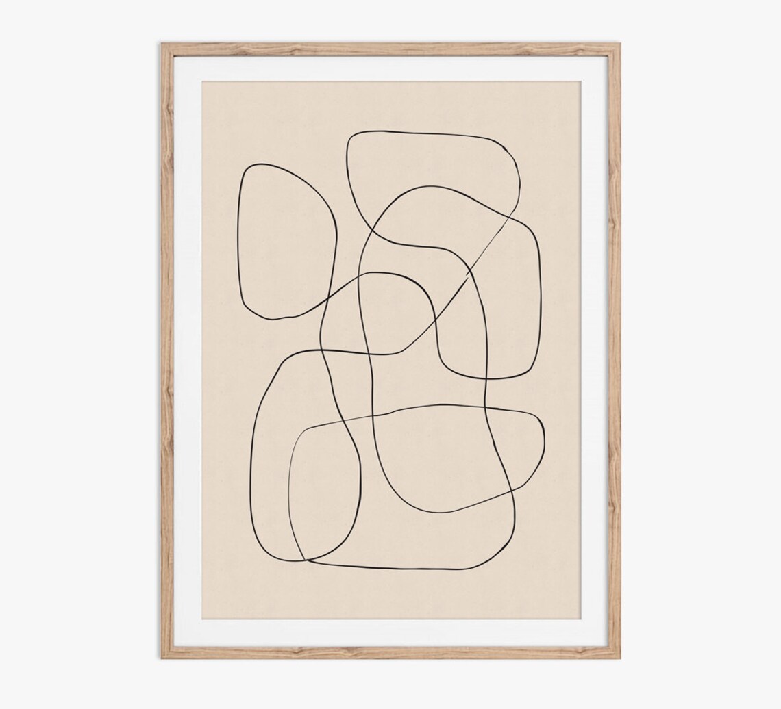 Abstract Scribble Fine Line Drawing Art Print