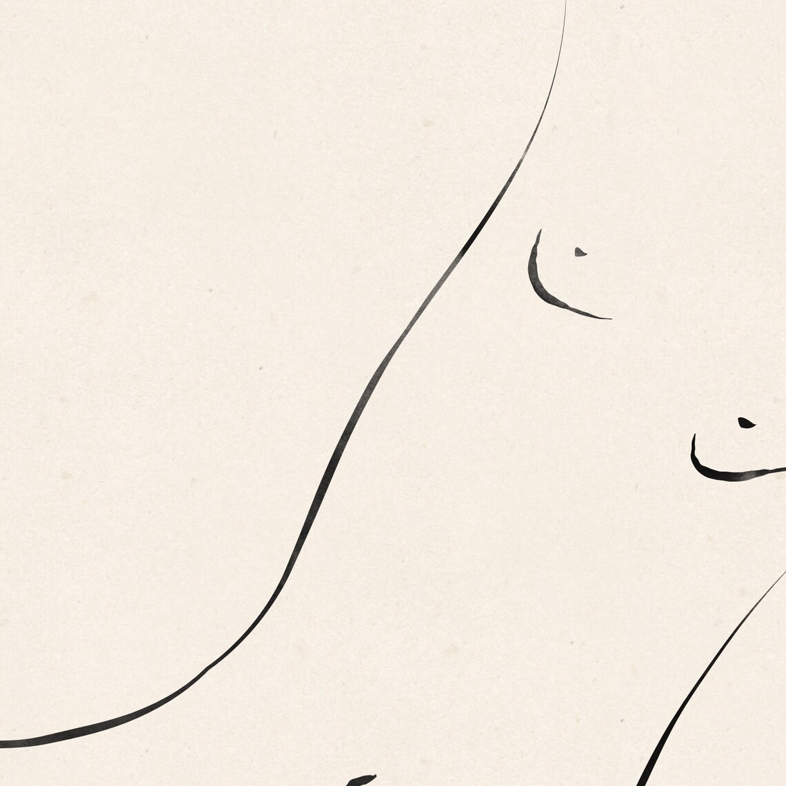 Minimalist Nude Sketch, Figure Art Print - Image 2