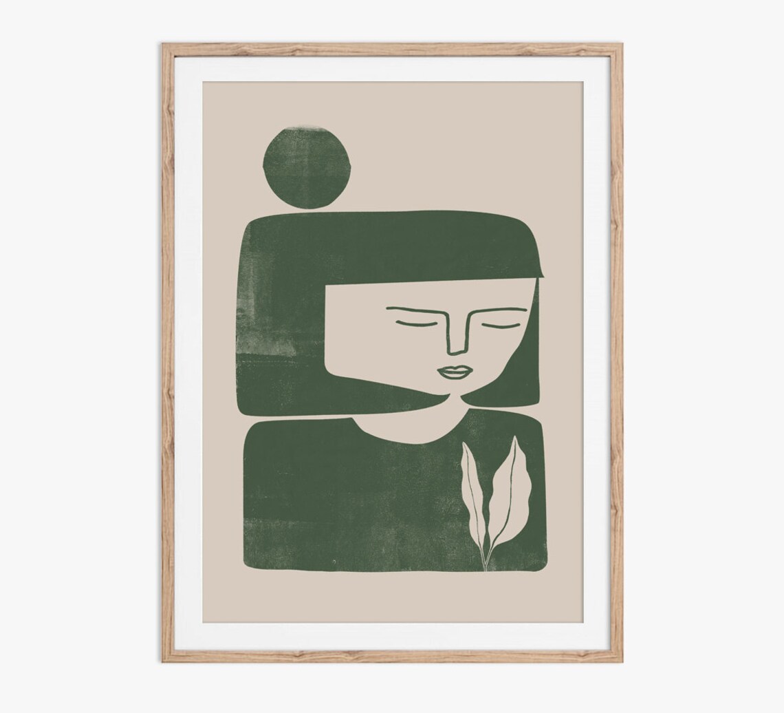 Olive A Woodblock Style Illustration Art Print