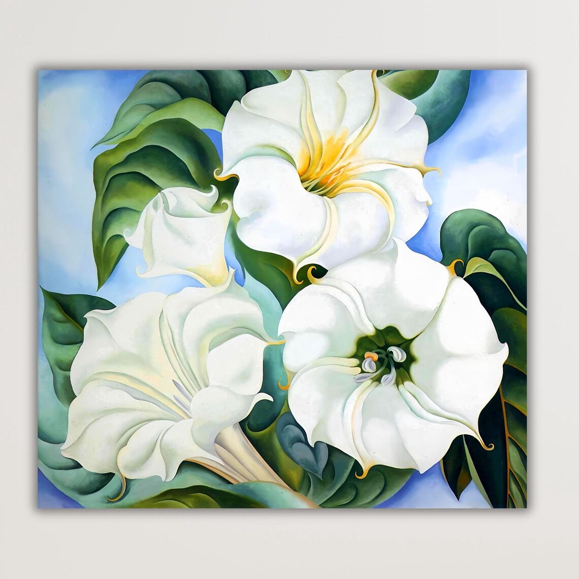Georgia OKeeffe Jimson Weed White Flowers Close Up Floral Poster