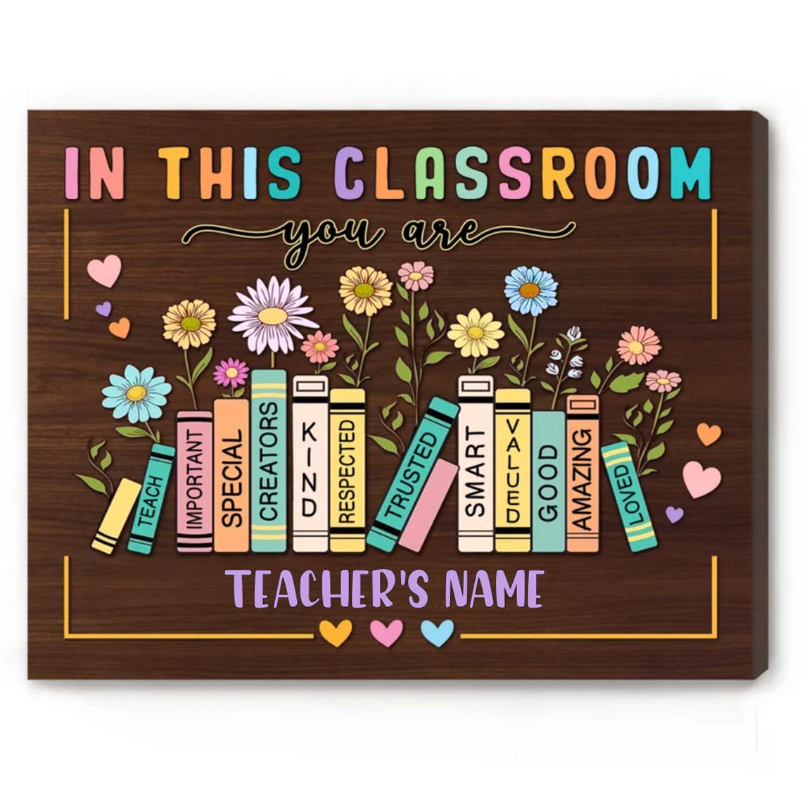 In This Classroom You Are Personalized Teacher Name Book Poster - Image 4