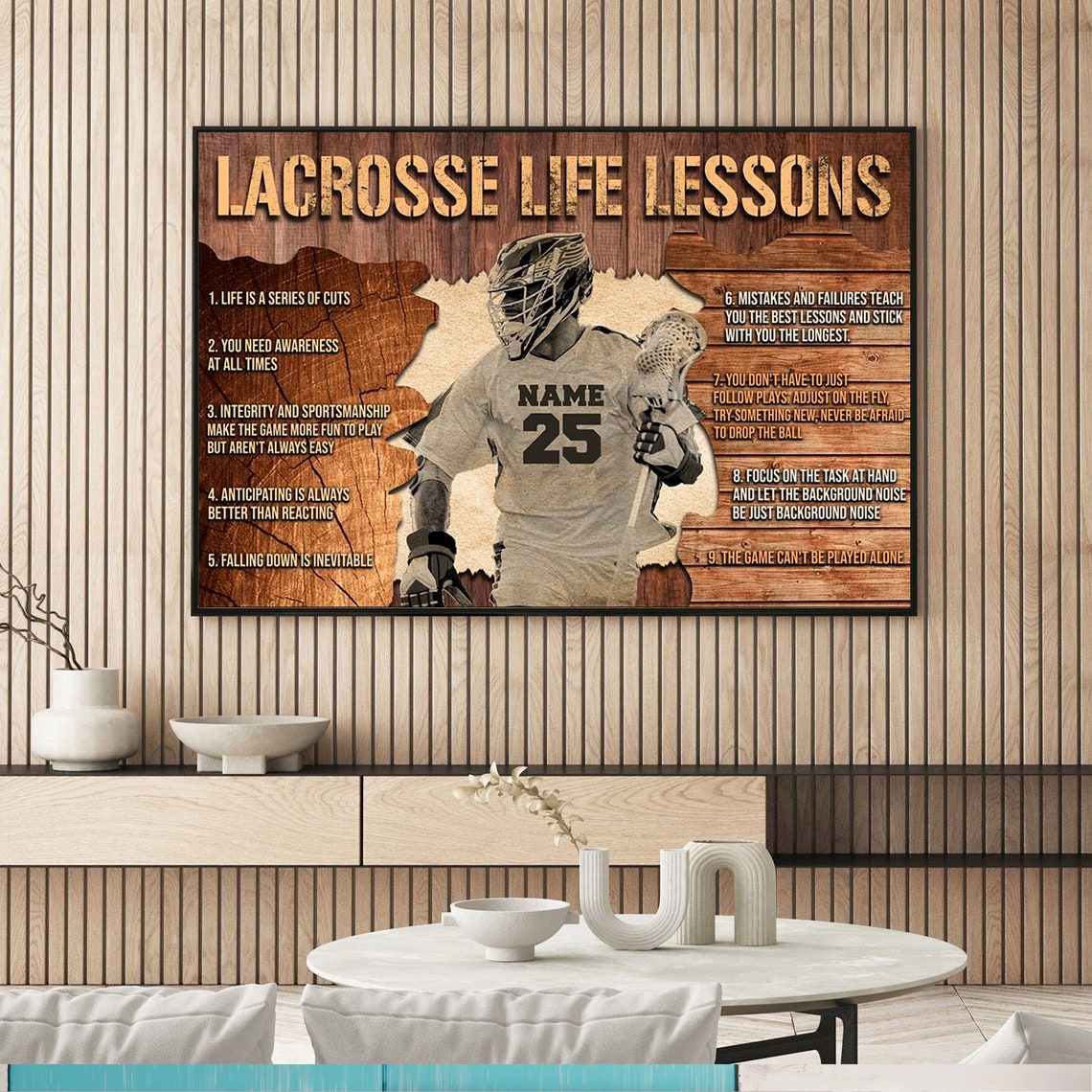 Personalized Lacrosse Life Lessons Poster Lacrosse Lover Gift Gift For Son Vintage Lacrosse Gift For Lacrosse Player Lacrosse Poster - Image 4