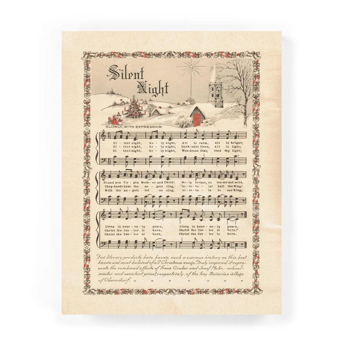 O Holy Night Vintage Sheet Music Christmas Carol Keepsake Poster - Image 2
