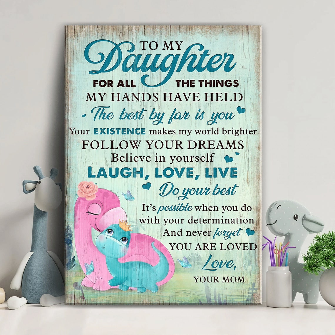 Mom To Daughter Dinosaur The Best By Far Is You Gift For Daughter From Mom Birthday Gifts For Daughter For Little Daughter - Image 4