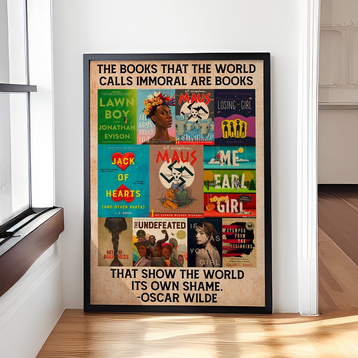 A Book Worth Banning Banned Books Collage Asimov Quote Poster - Image 2