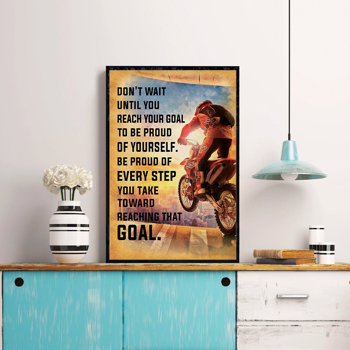 Motocross Reaching Goal Poster, Gift For Him - Image 3