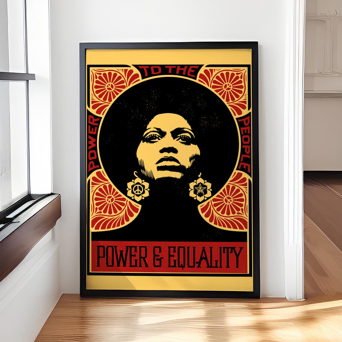 Angela Davis Power to the People Equality Activist Portrait Poster