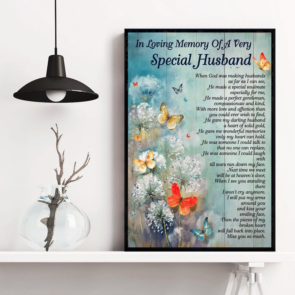 In Loving Memory of a Very Special Husband Memorial Poem Poster - Image 3