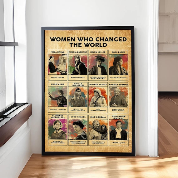 Women Who Changed the World Twelve Famous Icons History Poster