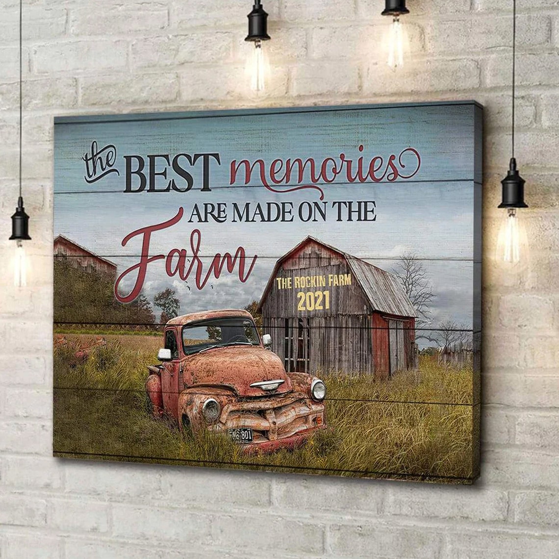 Best Memories Are Made On The Farm Rusty Truck Barn Vintage Poster - Image 4
