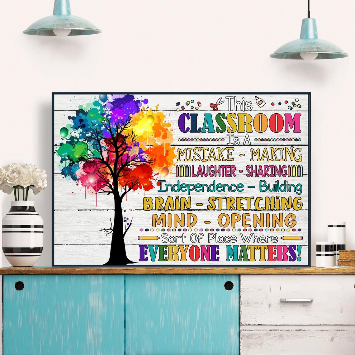 Colorful This Classroom Is a Mistake-Making Tree Wall Poster - Image 3