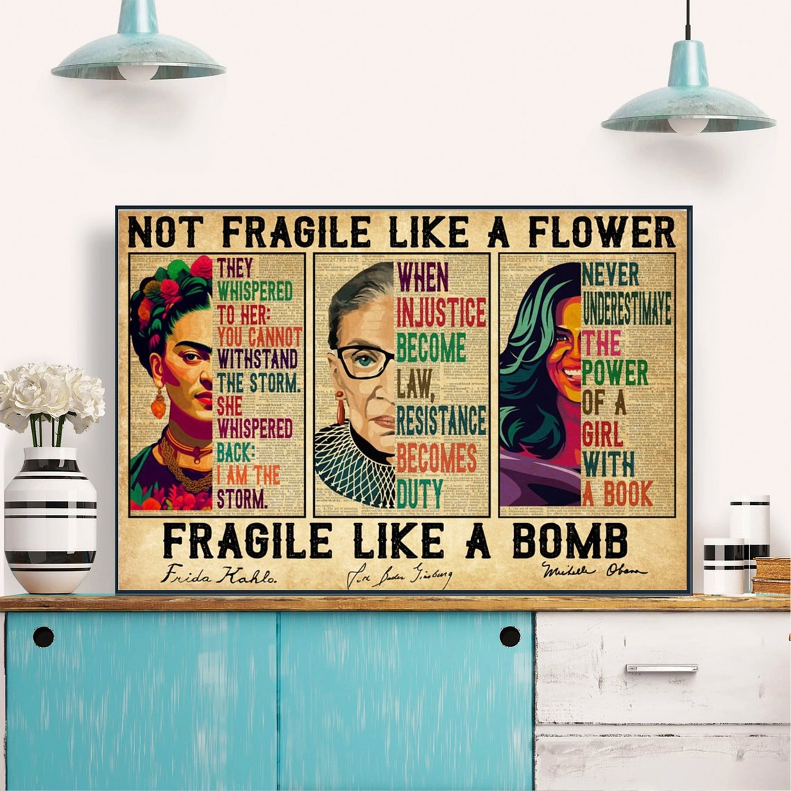 Not Fragile Like A Flower Fragile Like A Bomb Strong Women Poster - Image 3