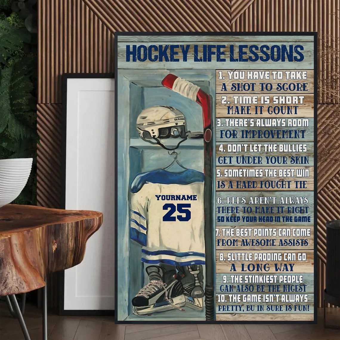 Personalized Hockey Life Lesson With Custom Hockey Poster Hockey Gifts Gifts For Hockey Players Sport Gifts For Son - Image 3