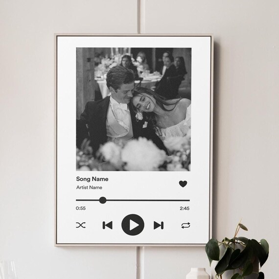 Custom Spotify Song Photo Personalized Music Lover Gift Wall Art