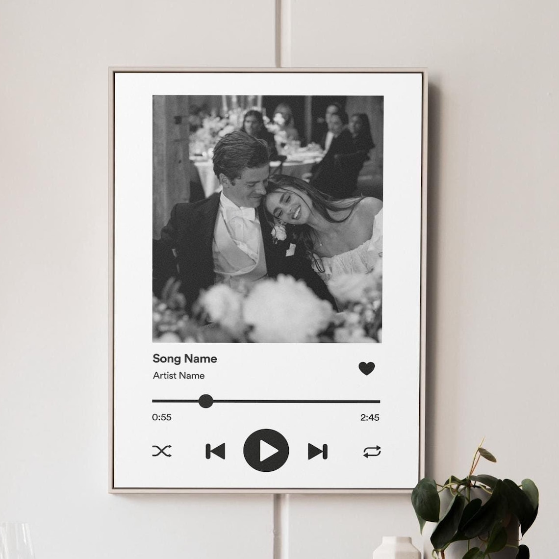Custom Spotify Song Photo Personalized Music Lover Gift Wall Art