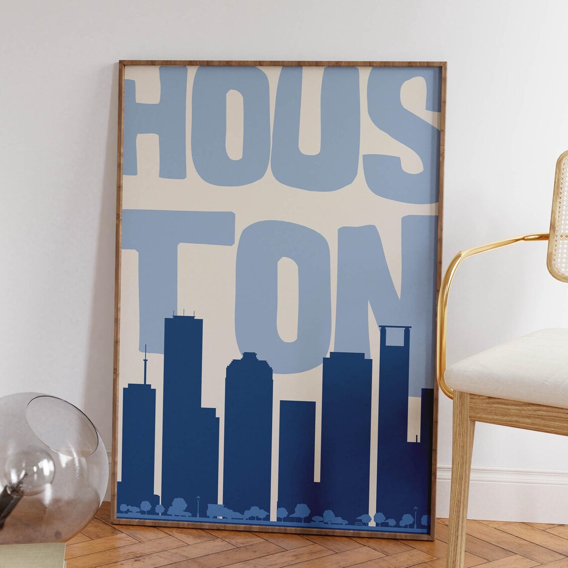 Houston Vintage Retro Minimalist Art Print