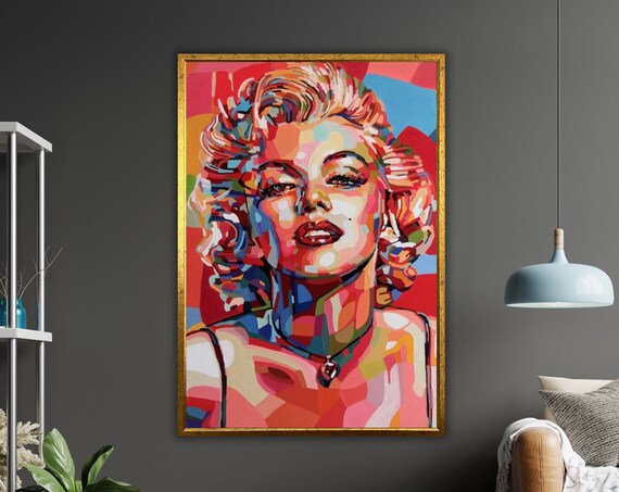 Marilyn Monroe Colorful Mosaic Pop Art Portrait Vibrant Icon Poster