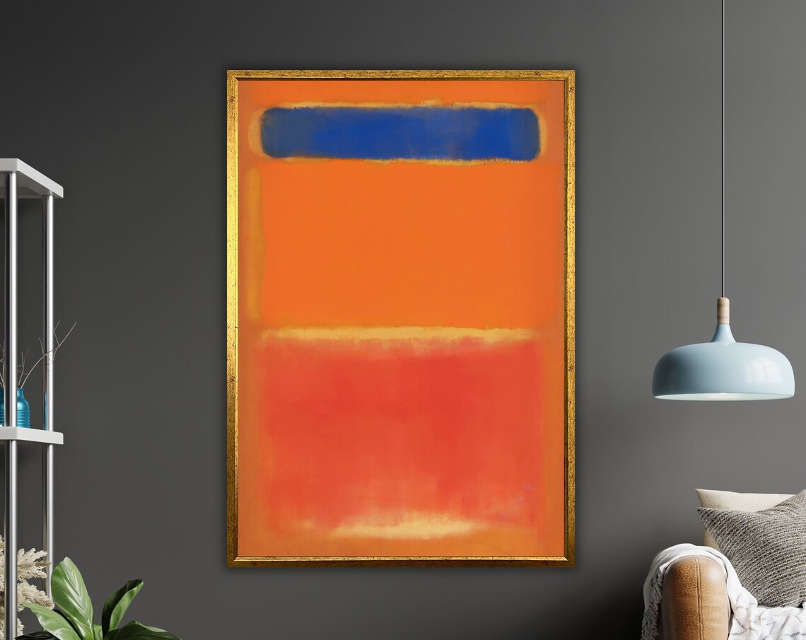 Rothko Orange Blue Art Print On Abstract Wall Art Contemporary Decor Home Accents