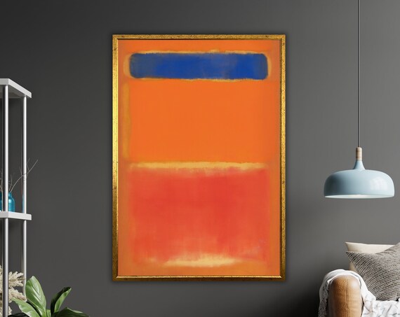 Rothko Orange Blue Art Print On Abstract Wall Art Contemporary Decor Home Accents