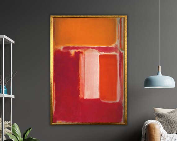 Mark Rothko Orange Art Print Abstract Wall Art Modern Painting Ready To Hang Framed