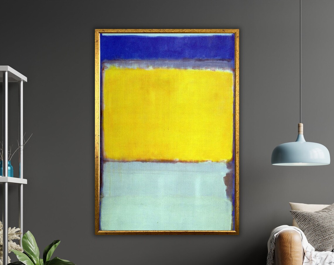 Blue Yellow Green Rothko Inspired Color Block Abstract Art Poster