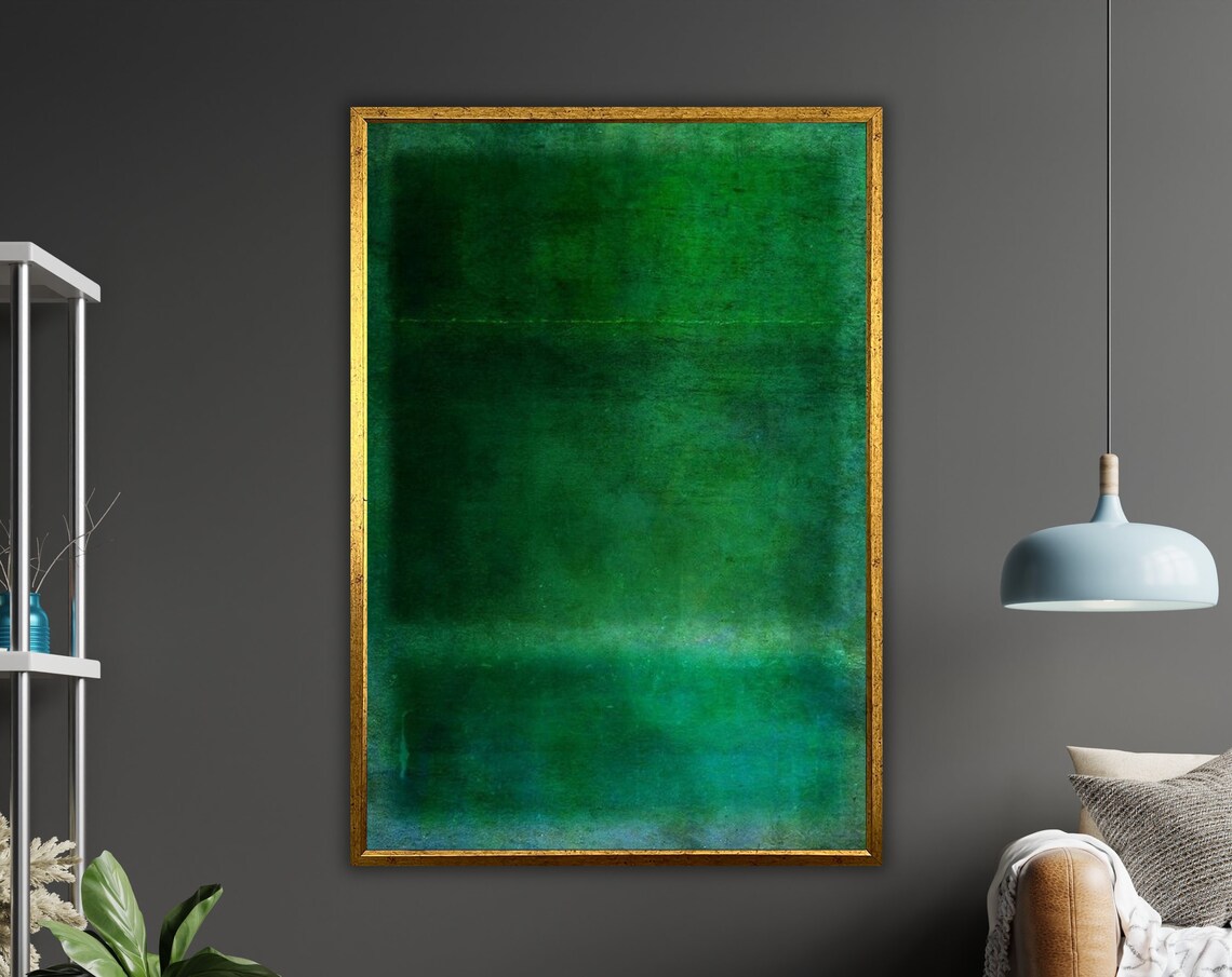 Mark Rothko-Inspired Green Abstract Art Print, Modern Decor