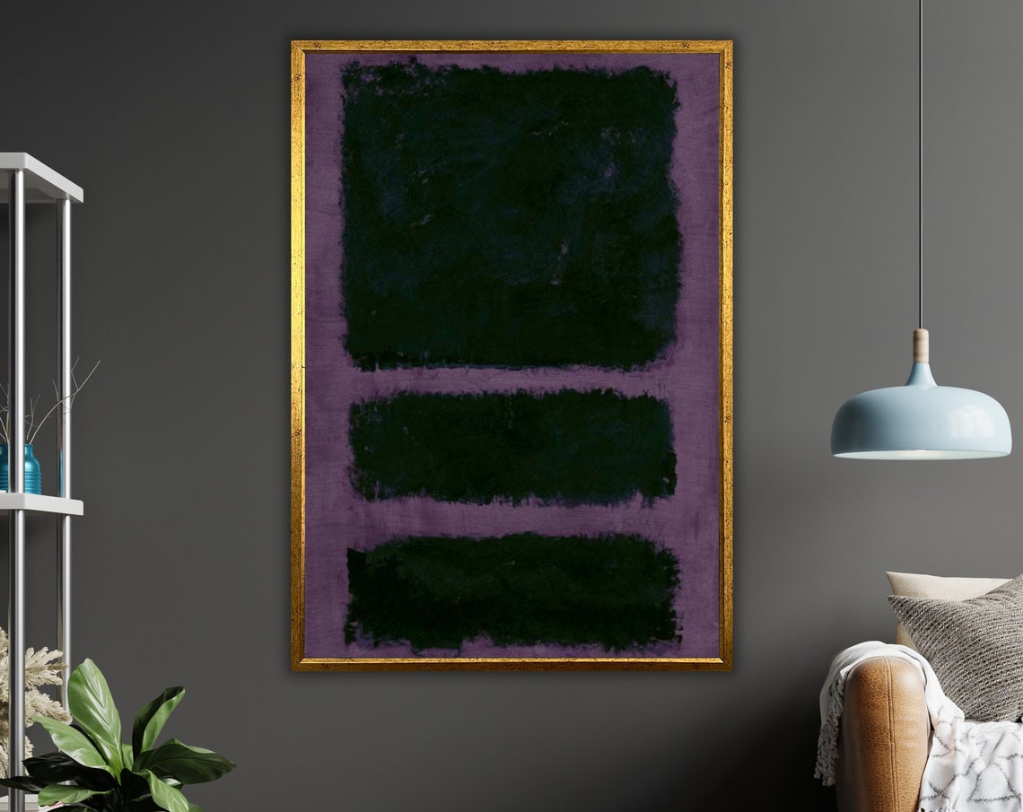 Mark Rothko Style Purple Navy Rectangles Abstract Art Poster