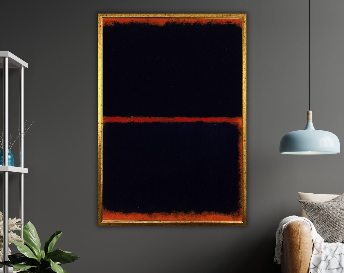 Black and Red Abstract Color Field Rothko Style Minimalist Poster