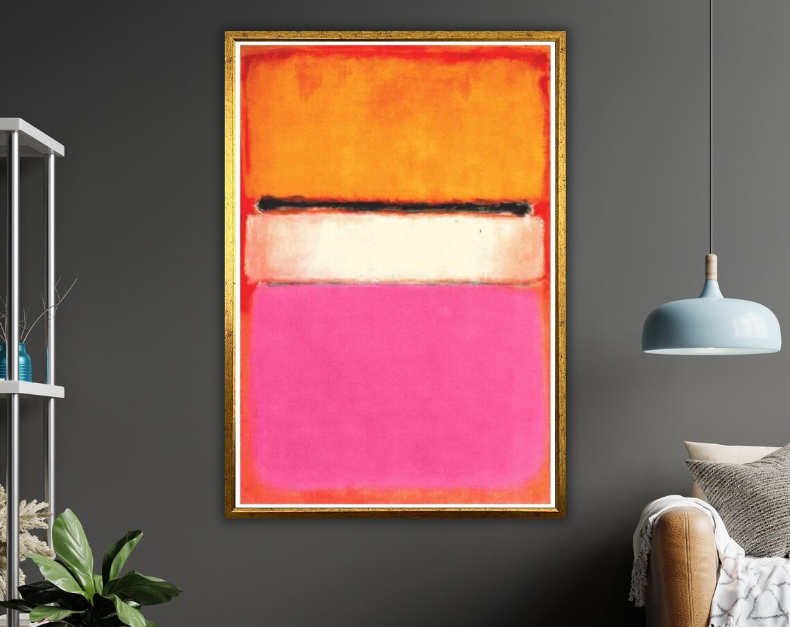 Mark Rothko Pink Orange Art Abstract Wall Decor Modern Art Contemporary Painting