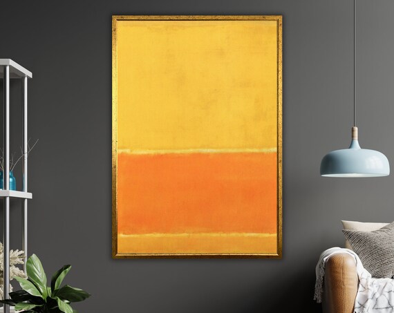 Yellow Orange Minimalist Art Rothko Style Abstract Wall Decor Modern Home Decoration