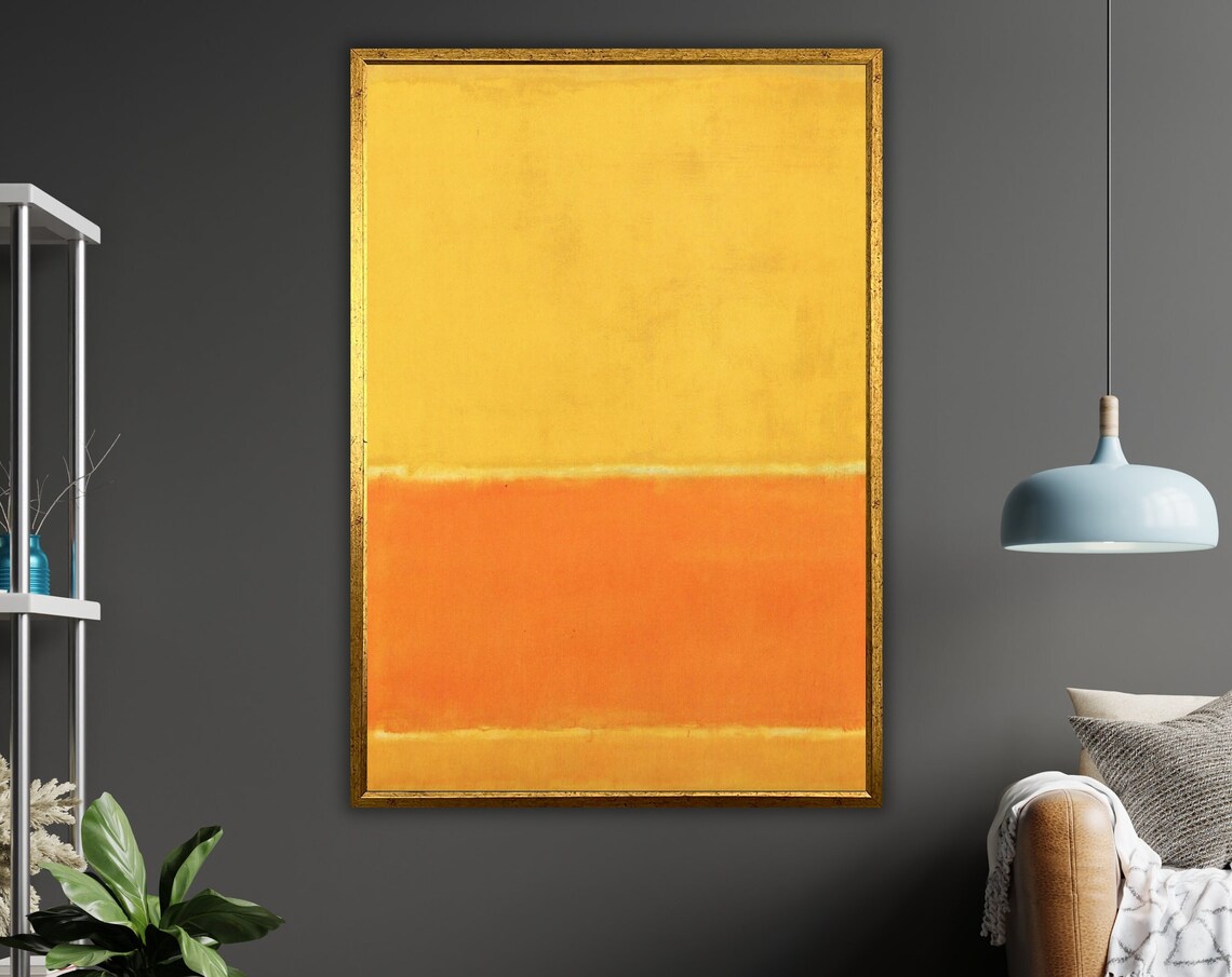 Yellow Orange Minimalist Art Rothko Style Abstract Wall Decor Modern Home Decoration