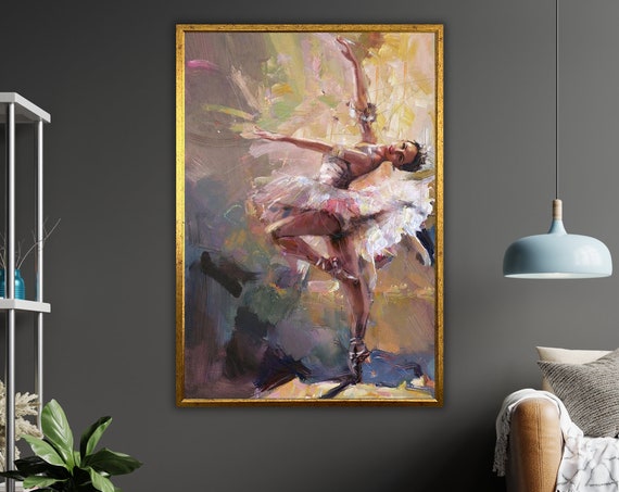 Whispers Of Ballet Art Print Ready To Hang Framed Ballerina Wall Decor