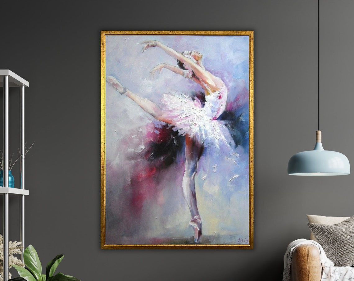 Ballerina Oil Painting On Ballet Dancer Artwork Dance Studio Wall Decor Gift For Ballerina Ballet Lover Gift
