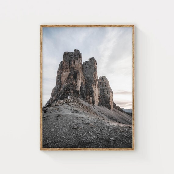 Tre Cime Di Lavaredo The Dolomites Italian Alps Italy Mountain Photography Wall Art Print Art For Living Room Gift For Him