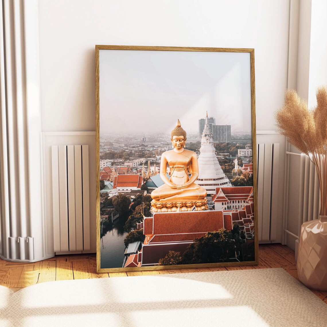 Big Buddha Wat Paknam Bangkok Golden Serene Statue Thailand Poster - Image 5