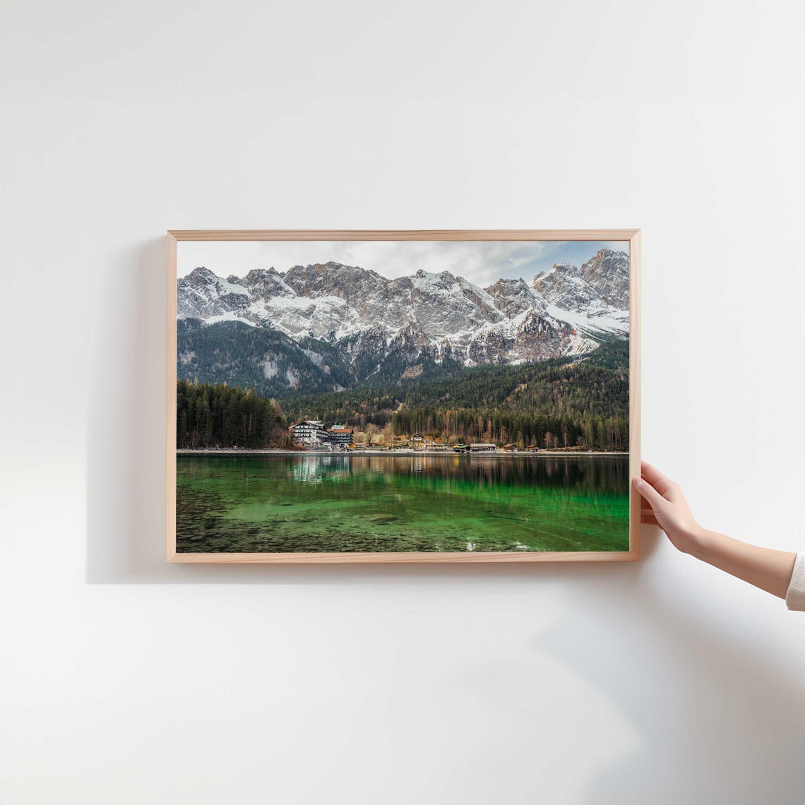 Eibsee Bavarian Alps Emerald Lake Snowy Peaks Germany Scenery Poster